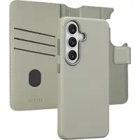 Accezz Étui de télephone portefeuille en cuir 2-en-1 avec MagSafe pour Samsung Galaxy S26 - Light Grey