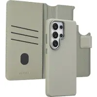 Accezz Étui de télephone portefeuille en cuir 2-en-1 avec MagSafe pour Samsung Galaxy S26 Ultra - Light Grey