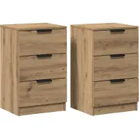 vidaXL Tables de chevet 2 pcs chêne artisanal bois d'ingénierie