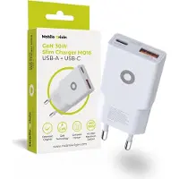 Mobile Origin GaN 30W Slim Charger MO16 - USB-A + USB-C (30 W, 2 ports), Chargeur USB, Blanc