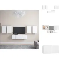 vidaXL Ensemble de 6 meubles TV Blanc Matériau dérivé du bois - Meubles TV