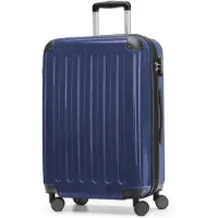 Hauptstadtkoffer - Alex - Valise à coque dure avec extension Valise de voyage Hardcase Check-In Luggage 15-20 kg, expandable Trolley glossy 65 cm, 74 L,Bleu foncé