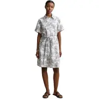 Gant 4503511 Linen Short Sleeve Short Dress Blanc 42 Femme