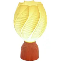 HOMCOM Lampe de table , lampe de table LED avec abat-jour imprimé en 3D en forme de fleur