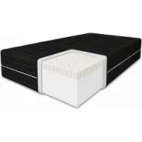 MARPUR Matelas en latex 200x200 avec mousse à mémoire de forme, fermeté H3, hauteur 11 cm, housse incluse