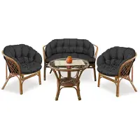 AIO Factory Ensemble de jardin 2x122x40cm + 190x40cm pour chaise canapé balançoire meubles en rotin imperméable noir