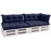 VBChome Coussins pour palettes 120 x 80, 120 x 40 et 70 x 40 cm pour palettes Euro, meubles, support de palette, jardin – 12 couleurs, rembourrage en flocons de mousse, style marin – lot de 5