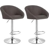 CLP lot de 2 tabourets de bar Miami V2 tissu chromé