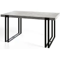 Alpi Möbel Table de salle à manger rectangulaire ROSA, dimensions : 160 x 90 x 77 cm, table de salon, couleur : gris clair, avec pieds en métal de couleur noire