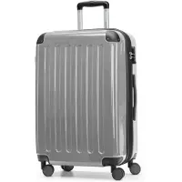 Hauptstadtkoffer - Alex - Valise à coque dure avec extension Valise de voyage Hardcase Check-In Luggage 15-20 kg, expandable Trolley glossy 65 cm, 74 L,Silber