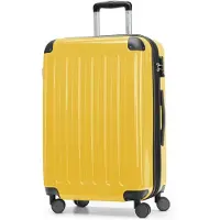 Hauptstadtkoffer - Alex - Valise à coque dure avec extension Valise de voyage Hardcase Check-In Luggage 15-20 kg, expandable Trolley glossy 65 cm, 74 L,Jaune