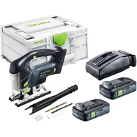 Festool Scie sauteuse pendulaire sans fil PSBC 420 EB-Basic 18 V 120 mm sans balais + 2 batteries 4,0 Ah + chargeur + Systainer