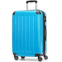 Hauptstadtkoffer - Alex - Valise à coque dure avec extension Valise de voyage Hardcase Check-In Luggage 15-20 kg, expandable Trolley glossy 65 cm, 74 L,Cyanblau