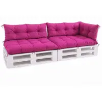 VBChome Coussins pour palettes 120 x 80, 120 x 40 et 70 x 40 cm pour palettes Euro, meubles, support de palette, jardin – 12 couleurs, rembourrage en flocons de mousse, rose – lot de 5