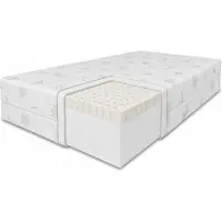 MARPUR Matelas en latex 120x200, avec mousse à mémoire de forme, fermeté H3, hauteur 11 cm, housse incluse