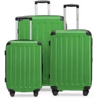Hauptstadtkoffer - Alex - Koffer-Set 3-teilig, Rollkoffer Trolleys 4 Rollen mit Erweiterung, Handgepäck und Check-In Gepäck für jede Reiseart, TSA,Grün