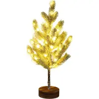 Rosikey 50CM Led Bonsai Sapin de Noël Lumineux, Mini Arbre de Noël Artificiel Avec Lumière Nocturne Luminaires Décoratifs Pour Noël Fête Intérieure Décoration