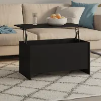 vidaXL Table basse noire 102x55,5x52,5 cm Bois composite - Table basse - Tables basses - Table basse réglable en hauteur - Table d'appoint