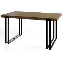 Alpi Möbel Table de salle à manger rectangulaire ROSA, dimensions : 140 x 80 x 77 cm, table de salon, couleur : LEFKAS, avec pieds en métal de couleur noire