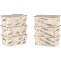 Relaxdays boîte rangement (6x, 18 x 25.50 x 10.50 cm)