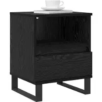vidaXL Armoire de lit Chêne noir 40 x 35 x 50 cm Bois d'ingénierie