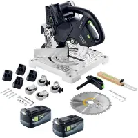Festool SYMC 70 EB-Basic SYMMETRIC scie à plinthes sans fil 36 V ( 2 x 18 V ) 216 mm + 2x batterie 5,0 Ah - sans chargeur