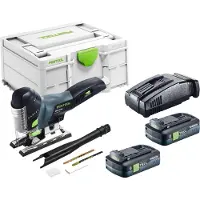 Festool Scie sauteuse pendulaire sans fil PSC 420 EB-Basic 18 V 120 mm sans balais + 2 batteries 4,0 Ah + chargeur rapide + Systainer