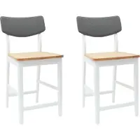 vidaXL Chaises de salle à manger 2 pièces Blanc 48 x 49 x 95 cm Bois massif de caoutchouc