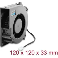 DeLOCK Radiallüfter / Lüftergebläse 12 V DC 120 x 120 x 33 mm mit 3-Pin Lüfteranschluss, schwarz (120 mm, 1x), Ventilateur PC, Noir
