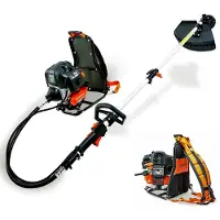 FUXTEC Débroussailleuse thermique à dos 2en1 FX-MS152T - 52cc | 3CV | Débroussailleuse 2 temps | 8,8Kg | 9 dents | 900ml | Easy Start