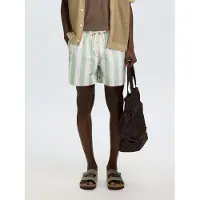 Selected Shorts de bain beige / vert