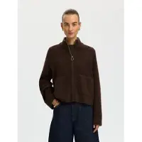 Selected Sia Full Zip Sweater Marron S Femme