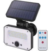 Emos LED Lampe solaire SPILO avec détecteur de mouvement et télécommande, pour maison/jardin, portée du capteur 6m/120°, 4 modes d'éclairage, 1500lm, NW, noir, ZG132S