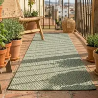 NATURL. Tapis de balcon - Costa Vert | 80x180 cm | Tapis de couloir | Tissage plat