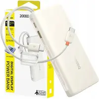 Baseus Batterie externe 20000 mAh 100W avec câbles USB-C intégrés, noire