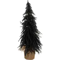 House of Seasons Sapin de Noël artificiel dans un sac en jute - H60 x Ø32 cm - Noir