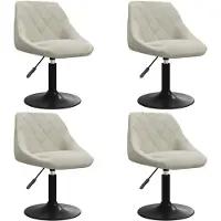 vidaXL Chaise de salle à manger 4 pcs. Pivotantes Crème Velours