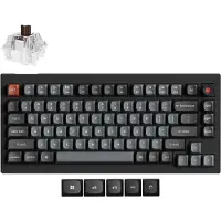 Keychron Clavier mécanique filaire V1 8K QMK, configuration QWERTY US, molette / Noir / Super Brown