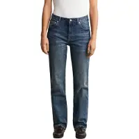 Gant pour femme. 4100304 Jean élastique à jambe droite bleu (31/32), Casuel, Coton, Denim