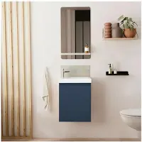 MOB-IN Meuble lave-mains LISA + robinet chromé + miroir rectangulaire