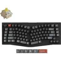 Keychron Clavier mécanique sans fil V10 Ultra 8K QWERTY US entièrement assemblé, avec molette / Noir / Commutateurs Silk POM - Banana