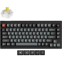 Keychron Clavier mécanique filaire V1 8K QMK, disposition QWERTY US, molette / Noir / Super Banana