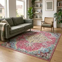 FRAAI Tapis oriental | Leyla Medallion Multicolore | 80x150cm | Multicolore | Rectangulaire | Tapis