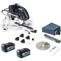 Festool KAPEX KSC 60 EB-Basic Scie à onglets à batterie 18 V / 36 V 216 mm Brushless + 2x batterie 5,0 Ah - sans chargeur