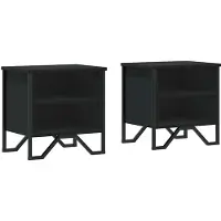 vidaXL Tables de chevet 2 pcs noir 40x30x40 cm bois d'ingénierie
