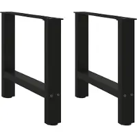 vidaXL Pieds de table basse Noir 2 pièces 60 x (42-43) cm Acier