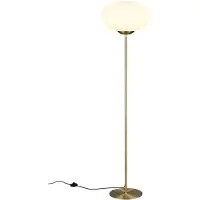 TRIO Lampadaire Fomento Ø 40cm - laiton avec verre blanc