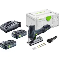 Festool Scie sauteuse pendulaire sans fil PSC-E 18 EB-Basic 18 V 40 mm + 2 batteries 4,0 Ah + chargeur + Systainer