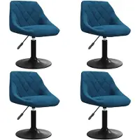 vidaXL Chaise de salle à manger 4 pcs. Pivotant Bleu Velours