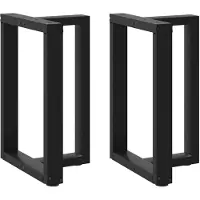 vidaXL Pieds de table de salle à manger en T 2 pcs. noir 60x35x(72-73) cm acier